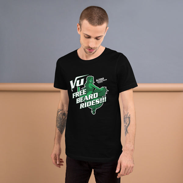 Deja Vu® Kalamazoo Green "Free Beard Rides" Unisex T-Shirt